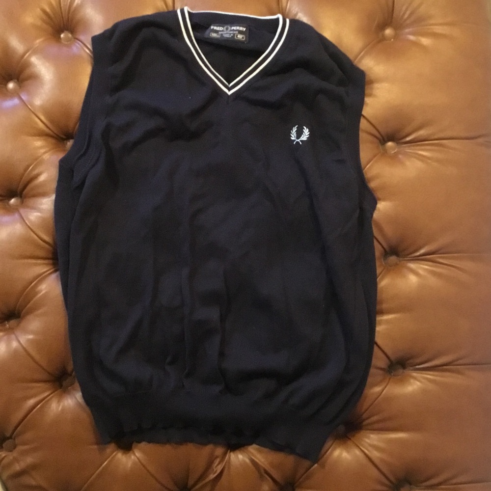 Fred Perry Black V-Neck Sweater Vest